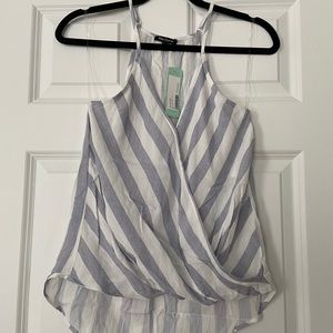 Pink Clover Faux Wrap Tank NWT